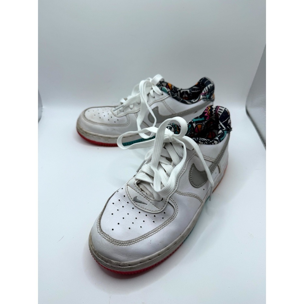 Nike Air Force 1 PS 596729-100 Kid 2 Sneaker White Leather Low Top Lace Up Shoes